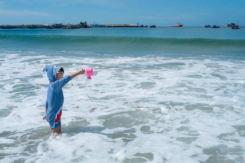 Seeing the ocean for the first time is a memorable experience for many children