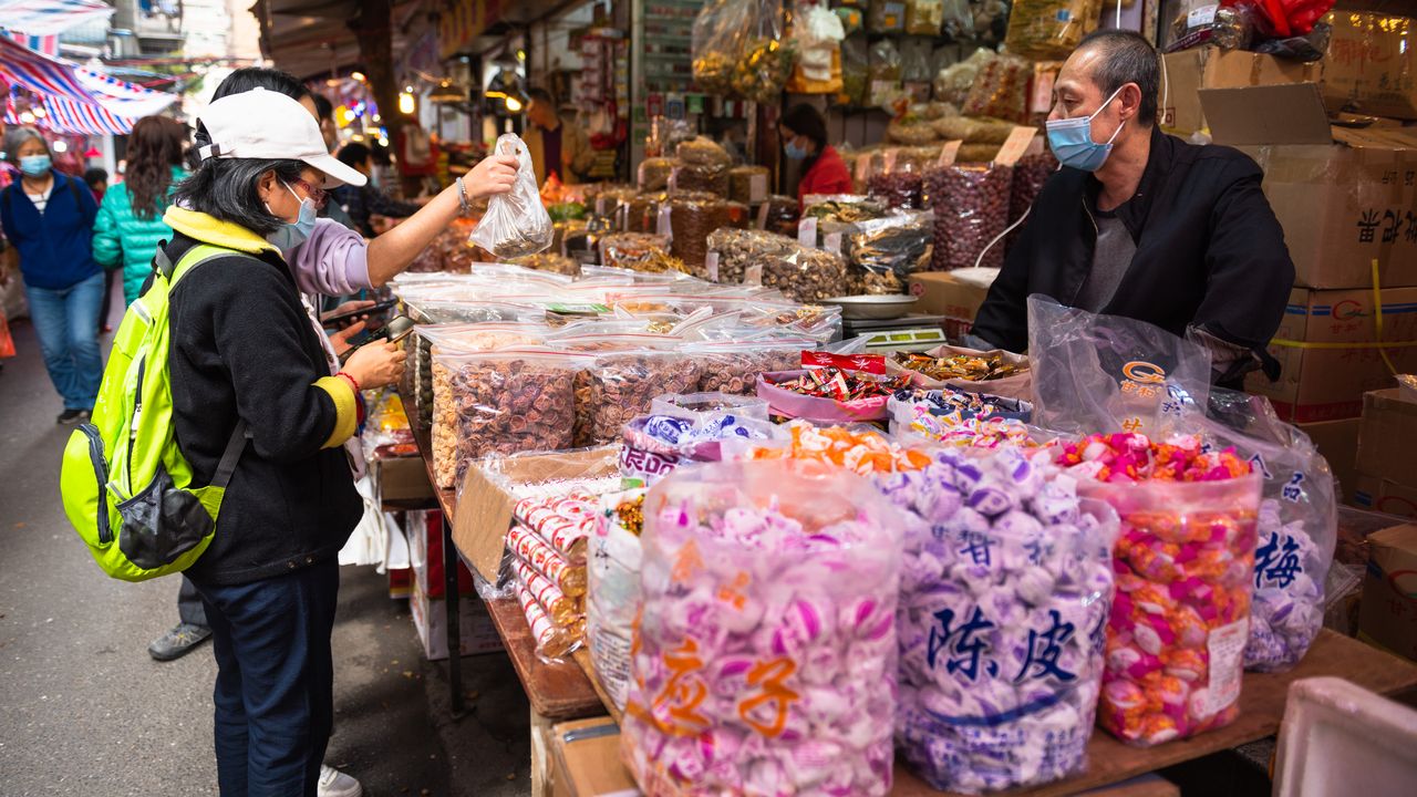 Roadside candy stall during Chinese New Year