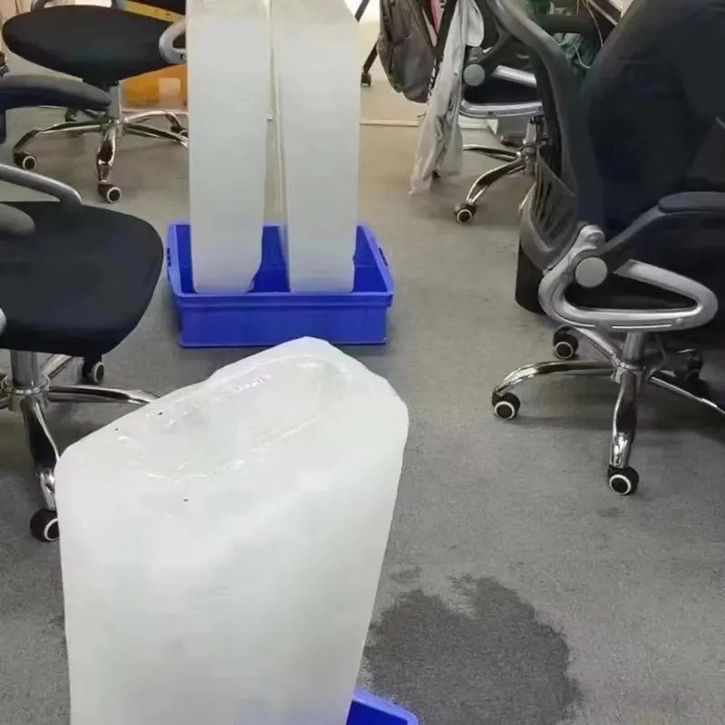 Ice blocks used to cool down the room temperature at the office