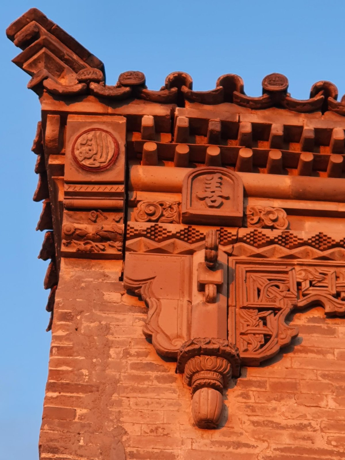 Architectural roof detailing of a hidden Chinese mosque