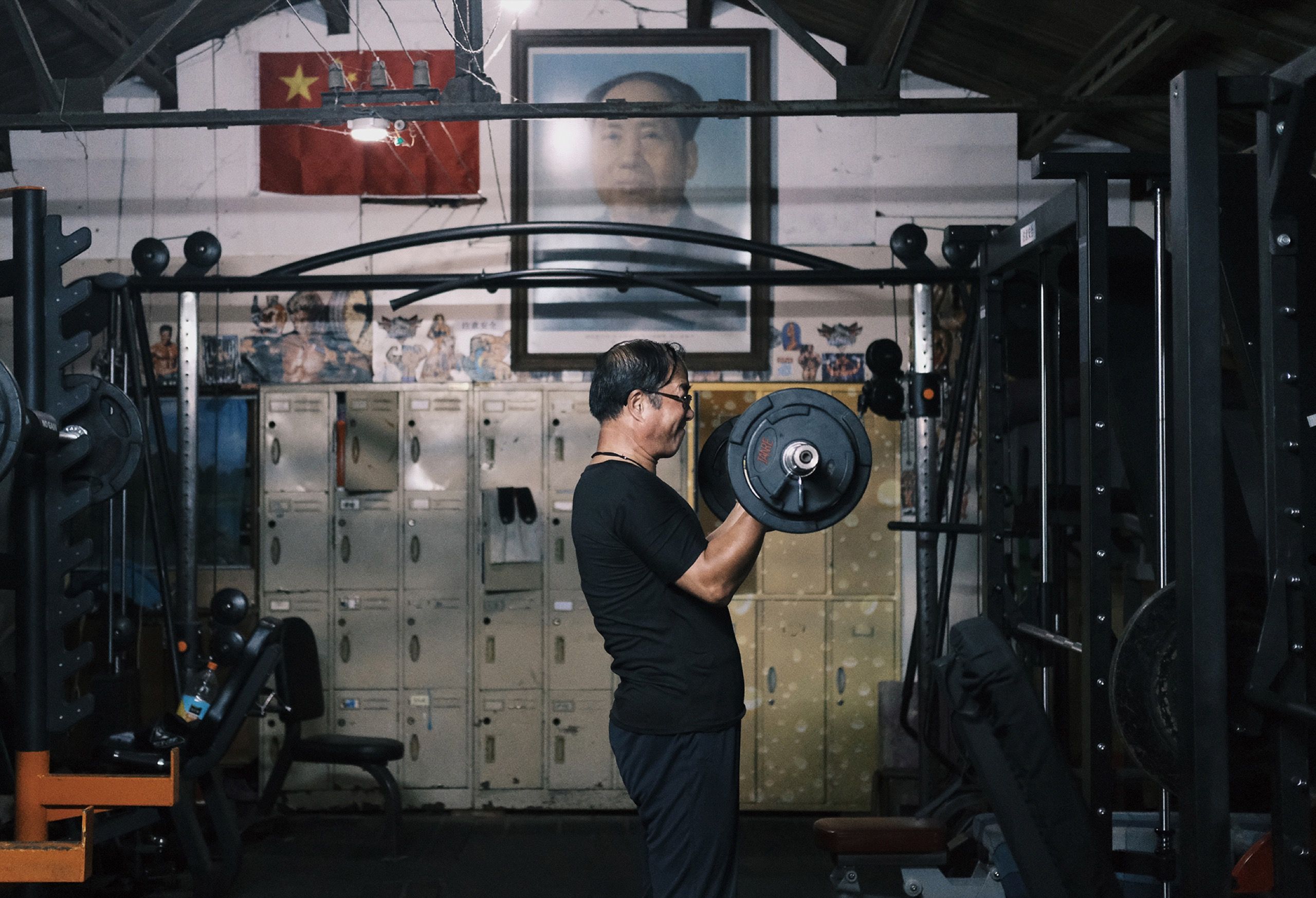 Pump iron with retired workers at this old gym in a Chinese factory