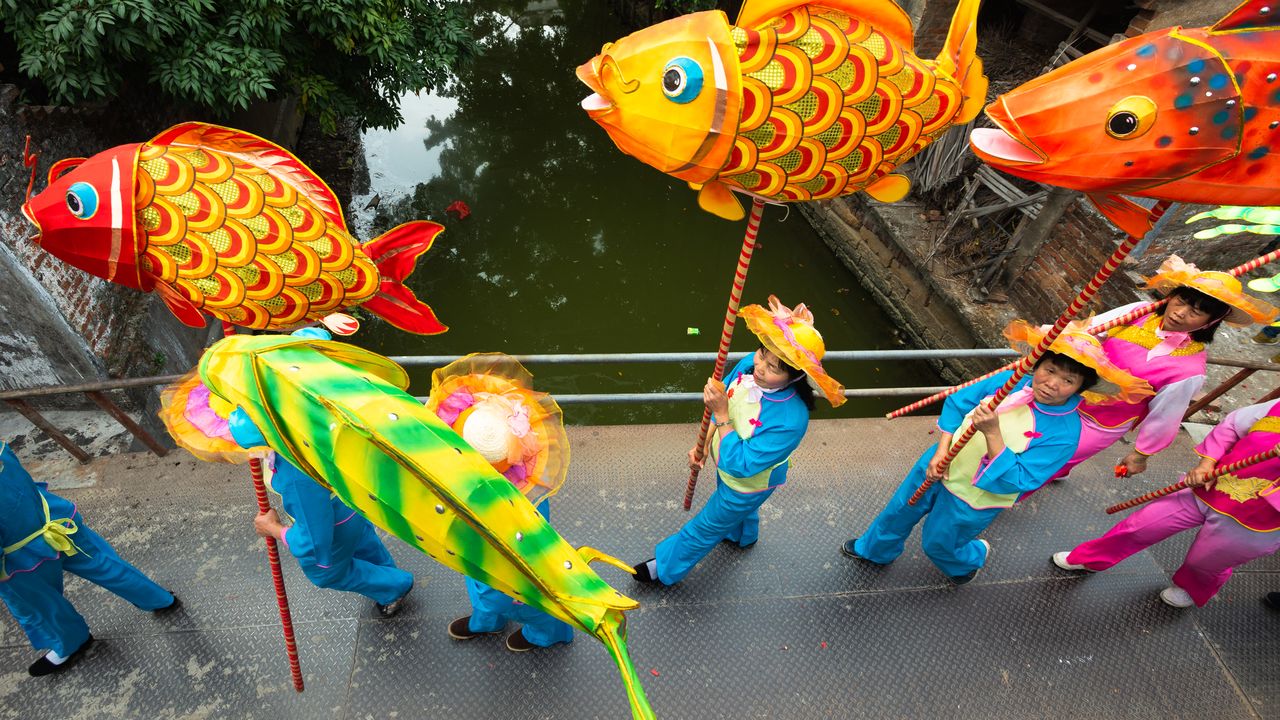 Cantonese fish parade Chinese New Year