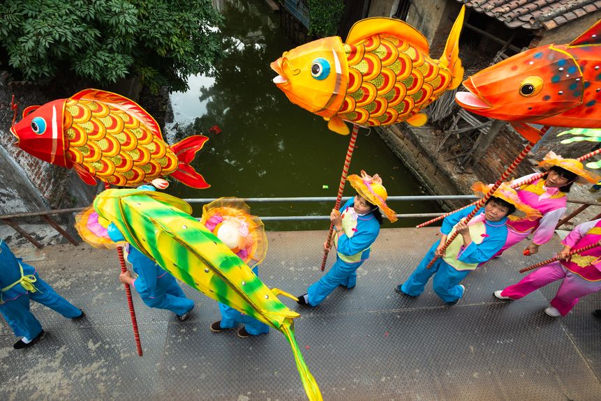 Cantonese fish parade Chinese New Year