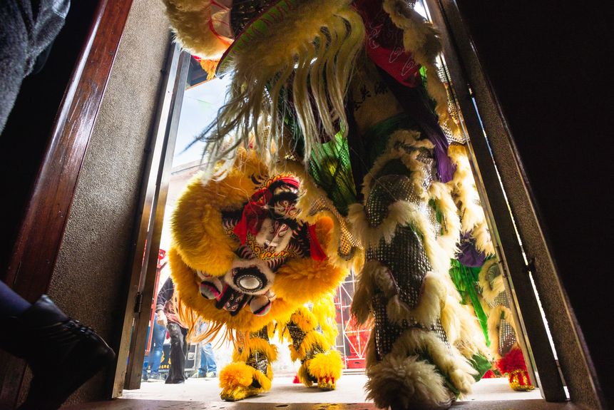 Cantonese lion dance Chinese New Year
