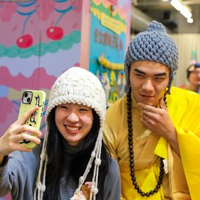 China urban youth stitching at crochet convention