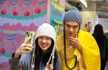 China urban youth stitching at crochet convention