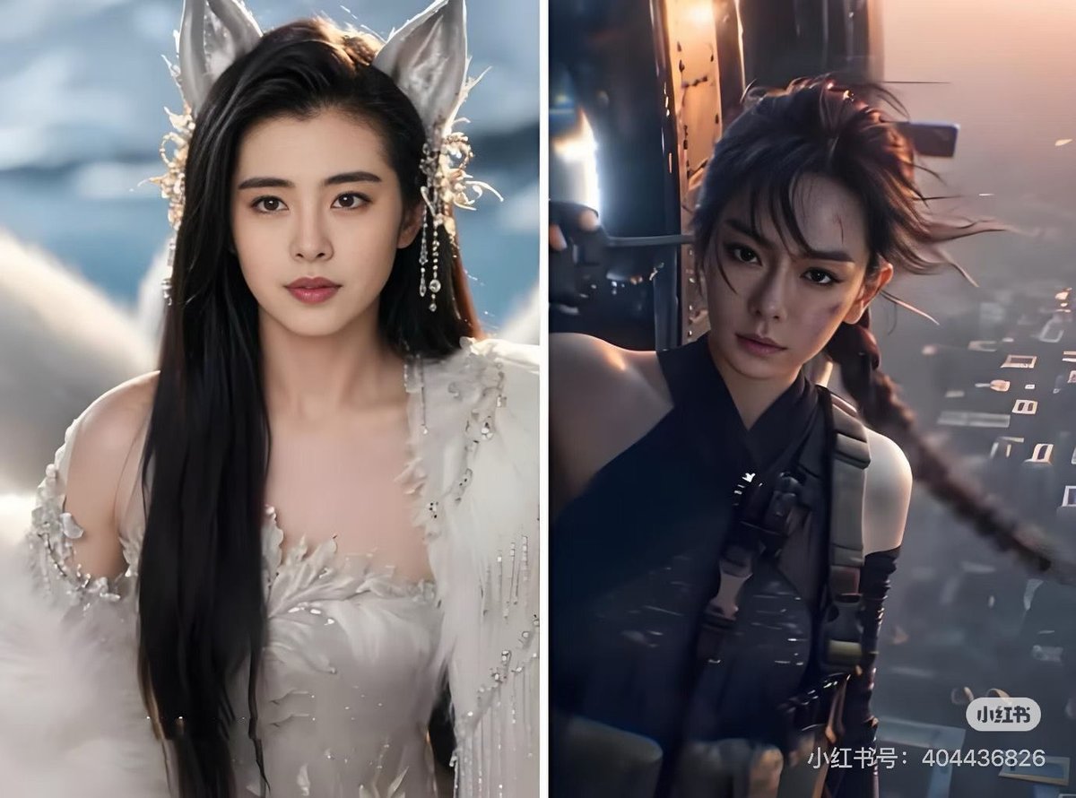 Joey Wang (left) licensed her likeness to the game Tianxia, developed by NetEase, while Qi Wei’s AI avatar played the lead character Han Qingye in an AI animated drama