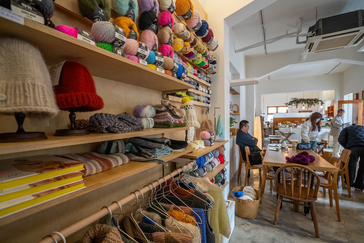 As more Chinese urban youth take up crocheting, some coffee shops have even set aside areas to display and sell crochet pieces