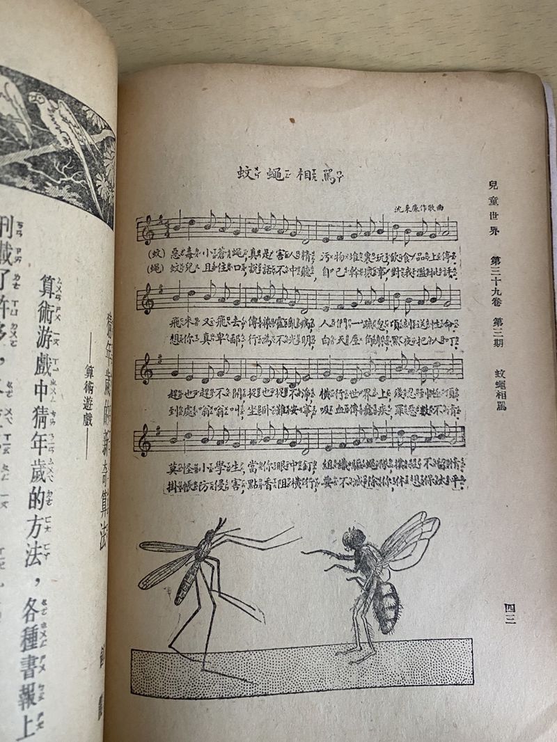 A song about an argument between a mosquito and a fly