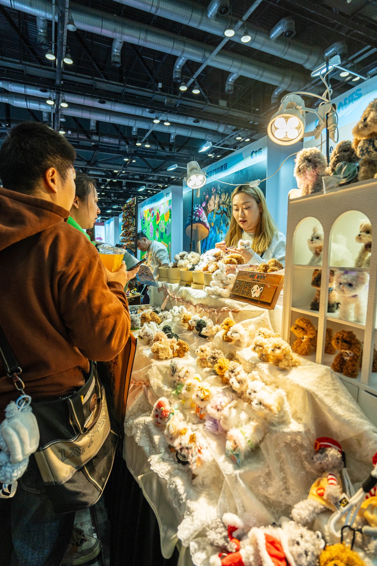 Small independent plushie craft shops are abundant at the Beijing International Art & Design Toy Show