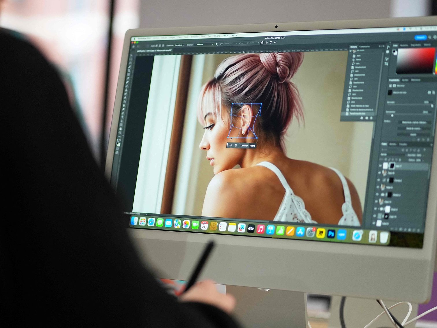 Designer editing an AI generated image