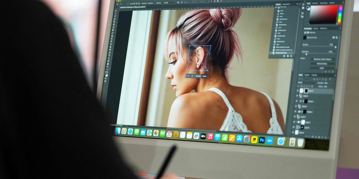 Designer editing an AI generated image