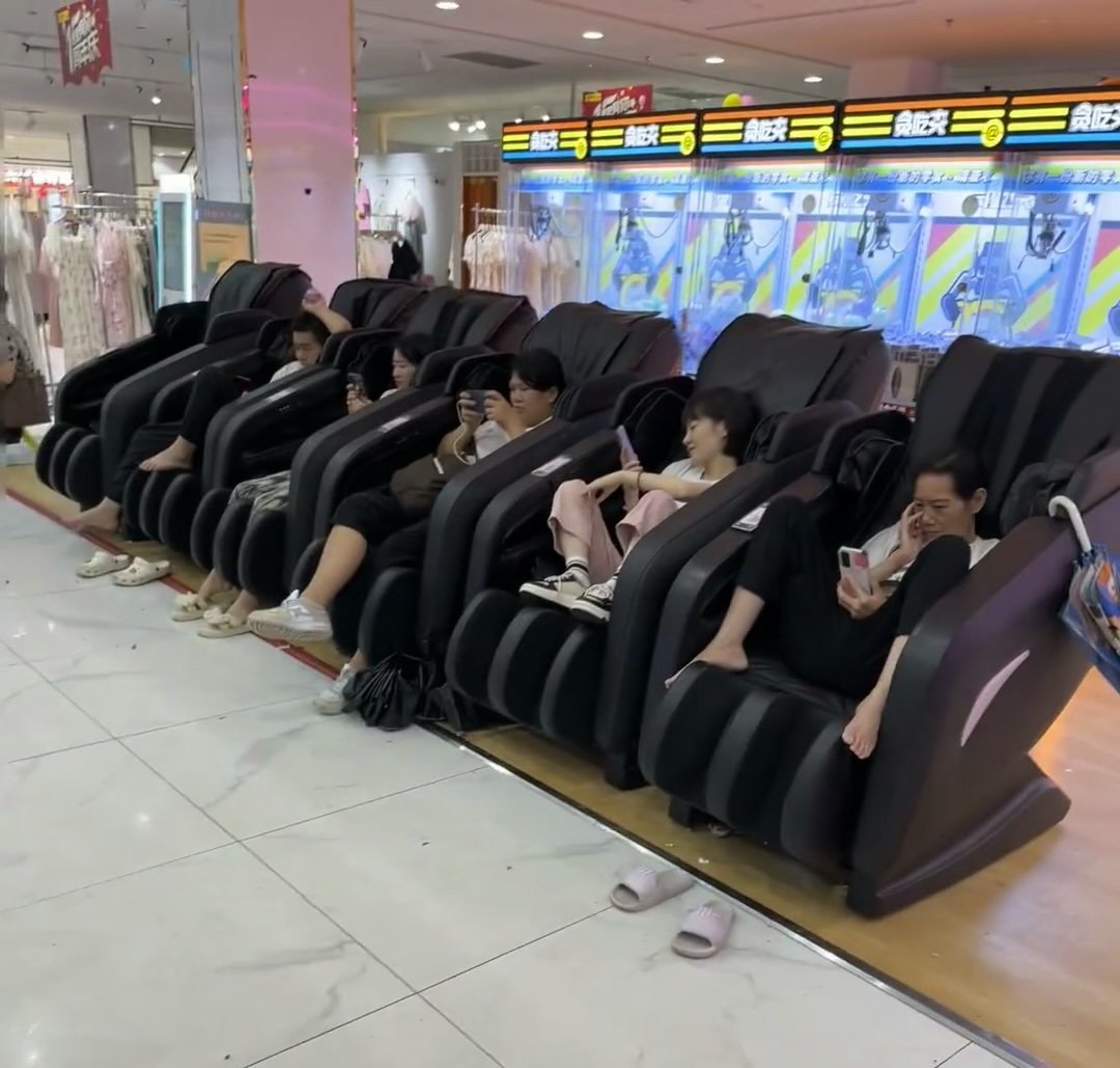 Customers using massage chairs while barefoot has caused concerns about the unsanitary conditions of public massage chairs