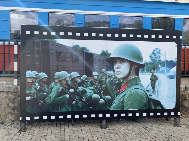 Fang Hua movie poster at Bisezhai Station