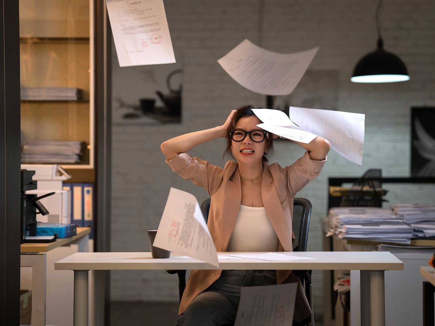 Frustrated Chinese female dealing with ADHD