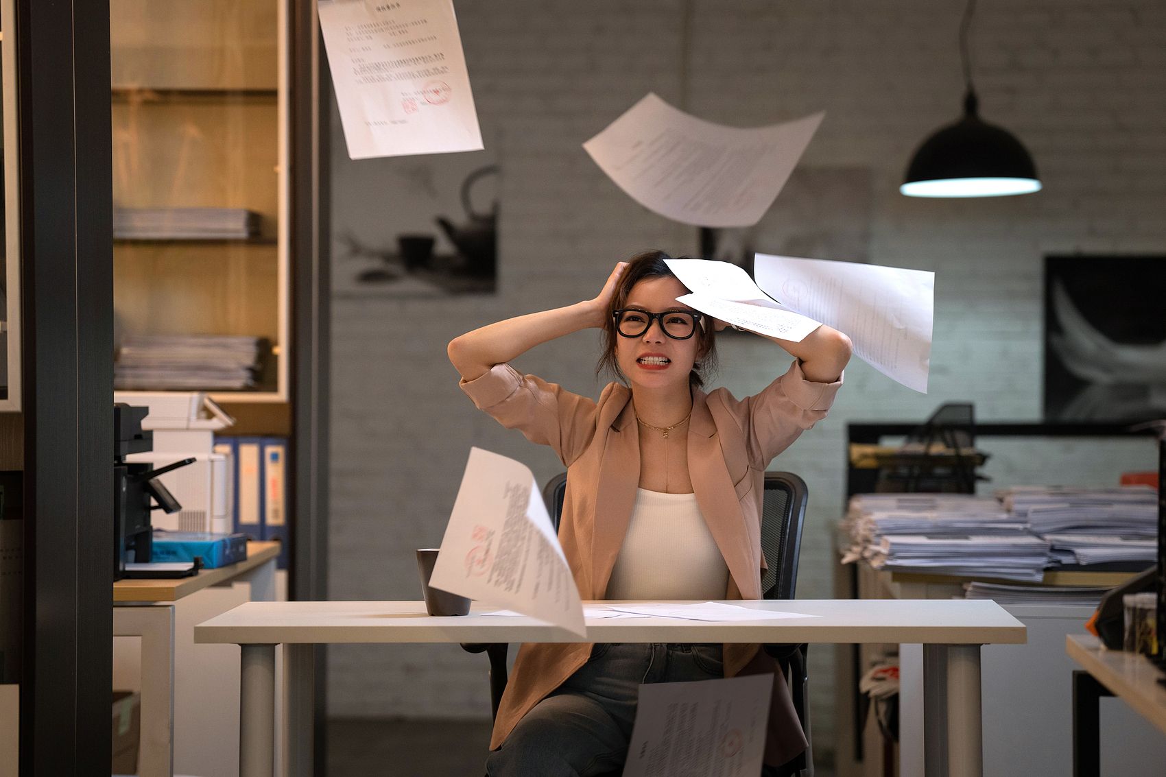 Frustrated Chinese female dealing with ADHD