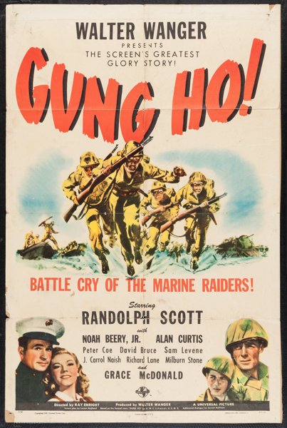 Realart Pictures’ film poster for “Gung Ho!” when it was reissued in the 1950s