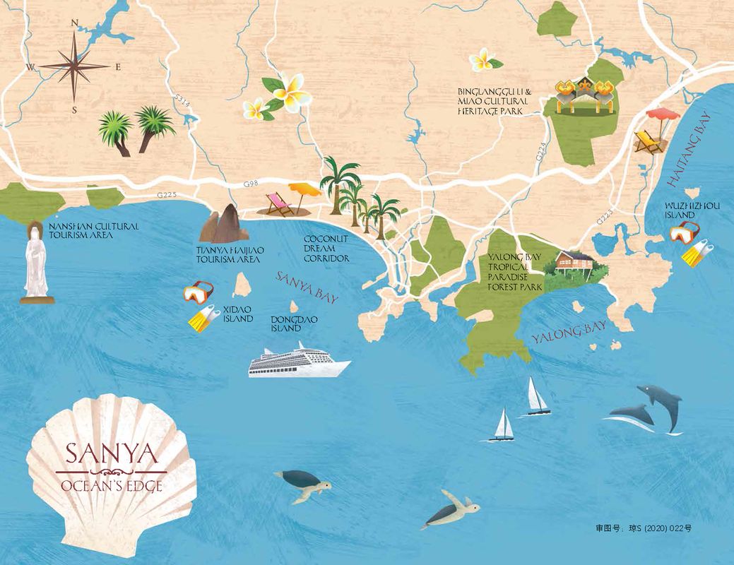 A map of the main beaches in Hainan and guide of travel hotspots