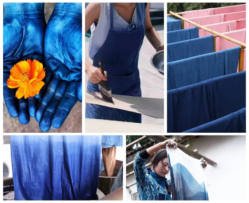Liu making her dyehouse’s signature indigo dye, one of the remaining places that utilize china's natural dyeing craft