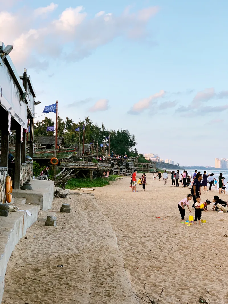 Restaurants dot the coast north of Boao, a popular site for visitors to catch views of the rolling South China Sea