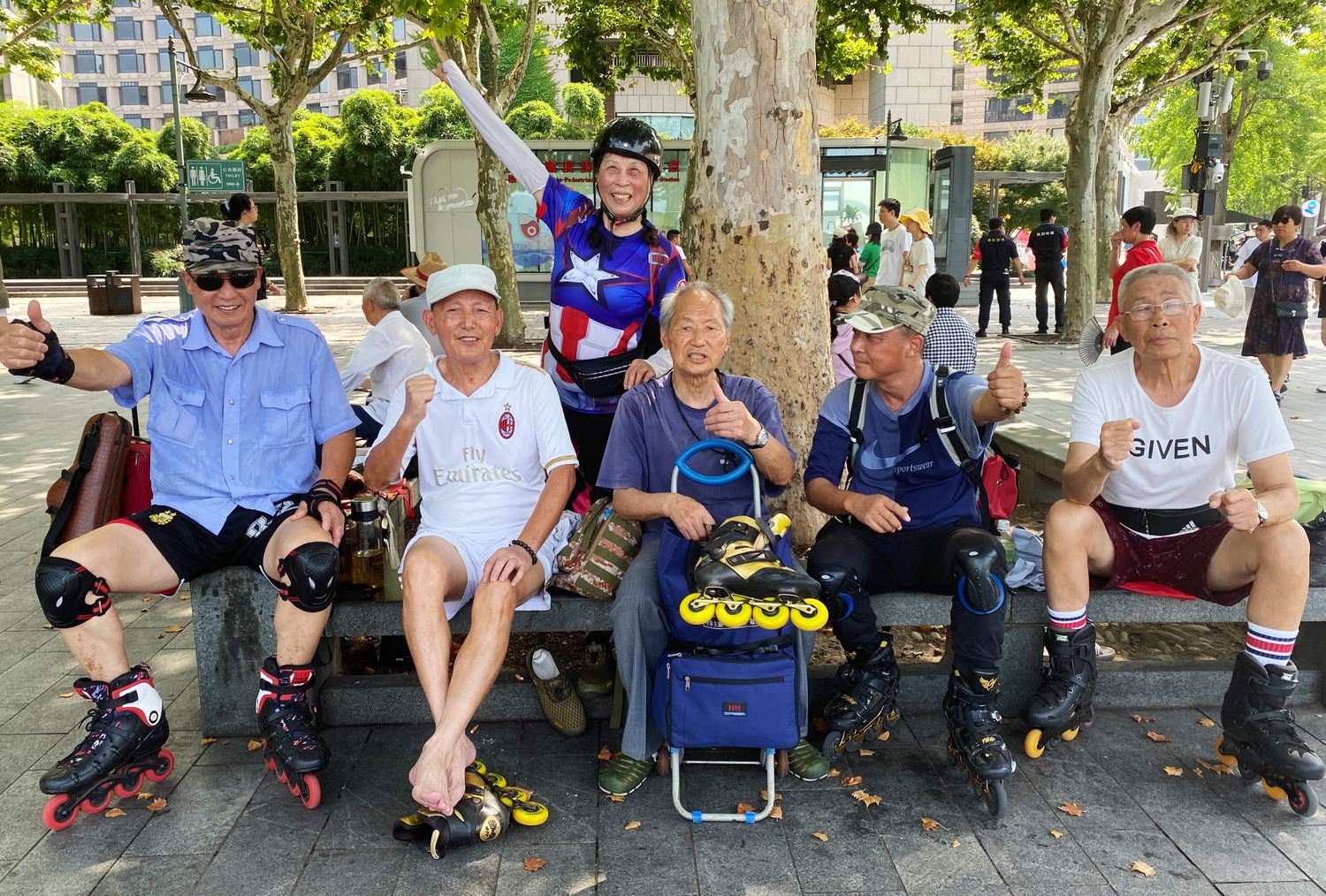 elderly, rollerskating, aging