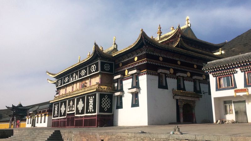 Temples are the spiritual center of Tibetan communities, and herding families will converge there during religious holidays