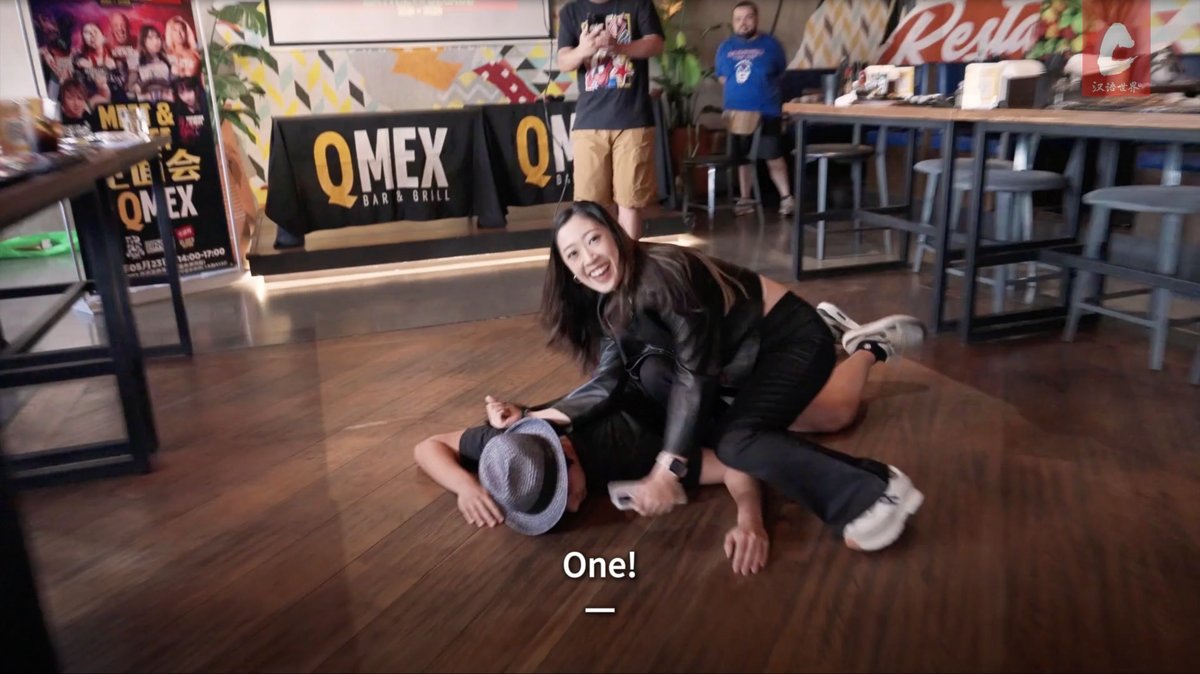 TWOC’s editor Hayley Zhao in the first-ever pro wrestling match in Beijing