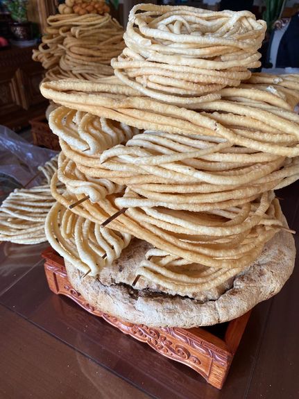 Khapse, a Tibetan dough snack made of yak butter
