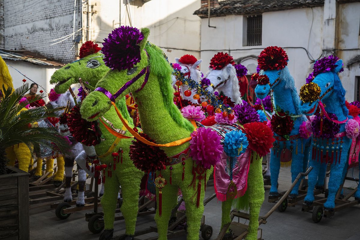 bamboo horse lantern in Punan, Zhejiang