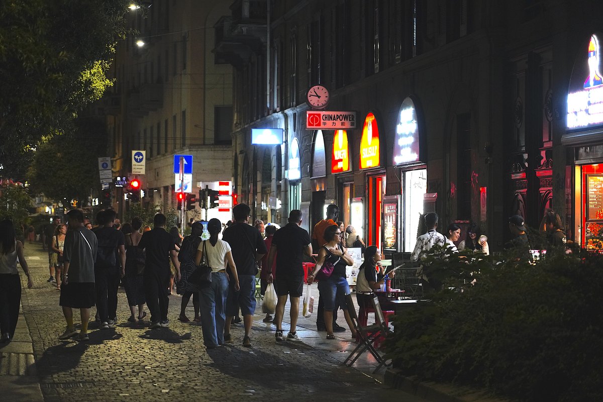 Milan Chinatown at night