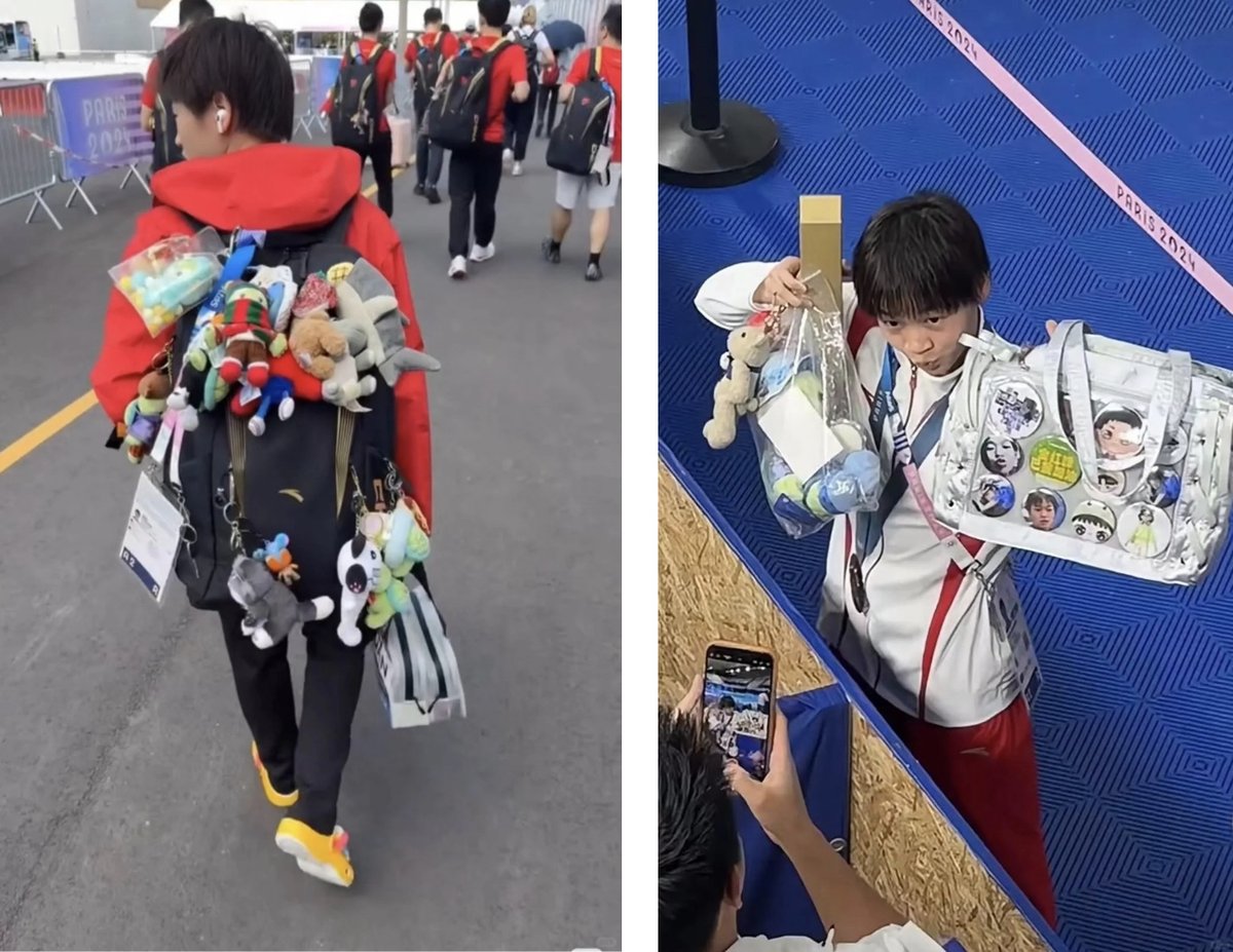 17-year-old diving sensation Quan Hongchan showing off her dolls