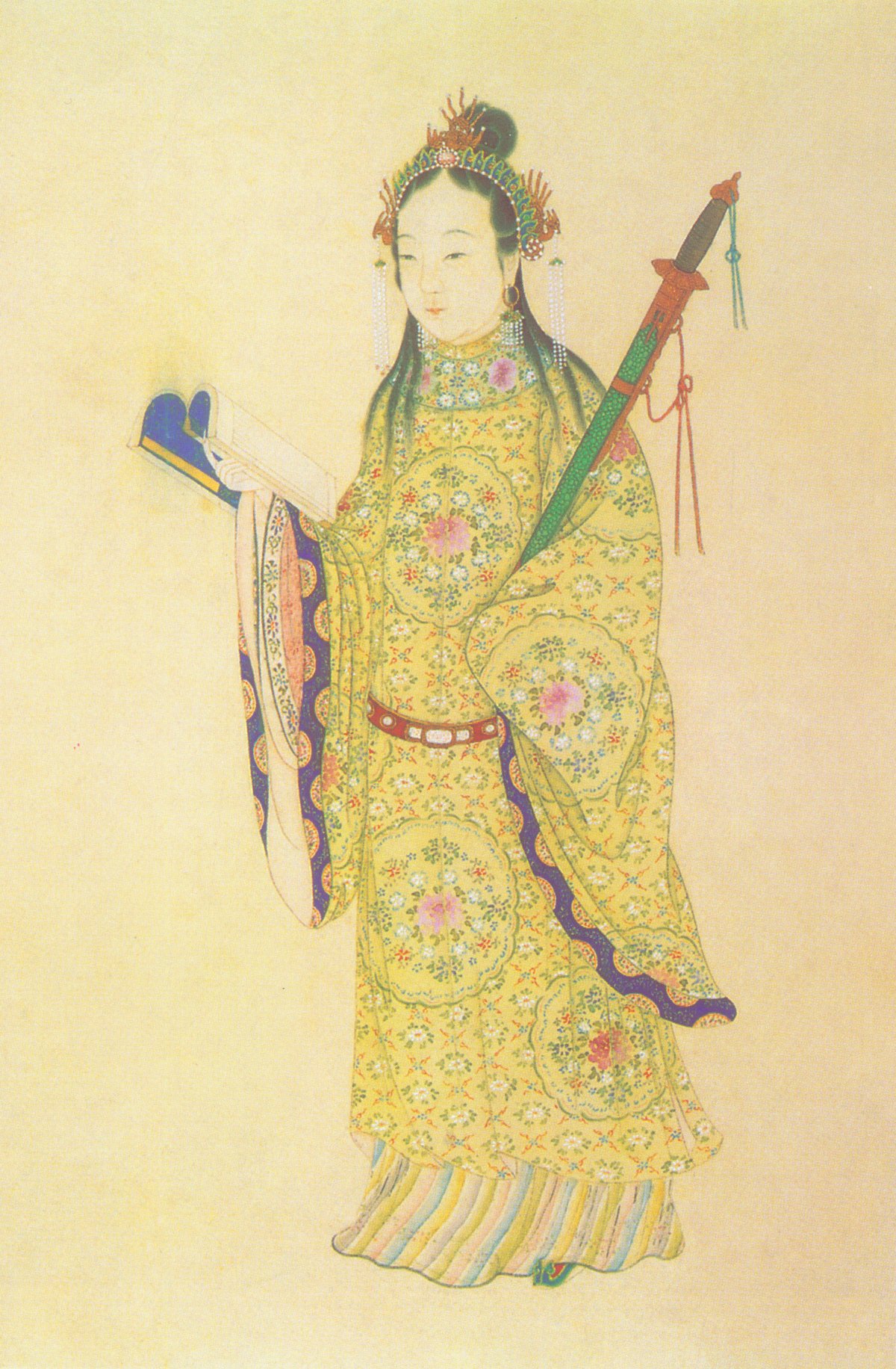 Qin Liangyu painting, Chinese female General Qin Liangyu