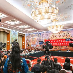 Reporters at 2025 Two Sessions Beijing