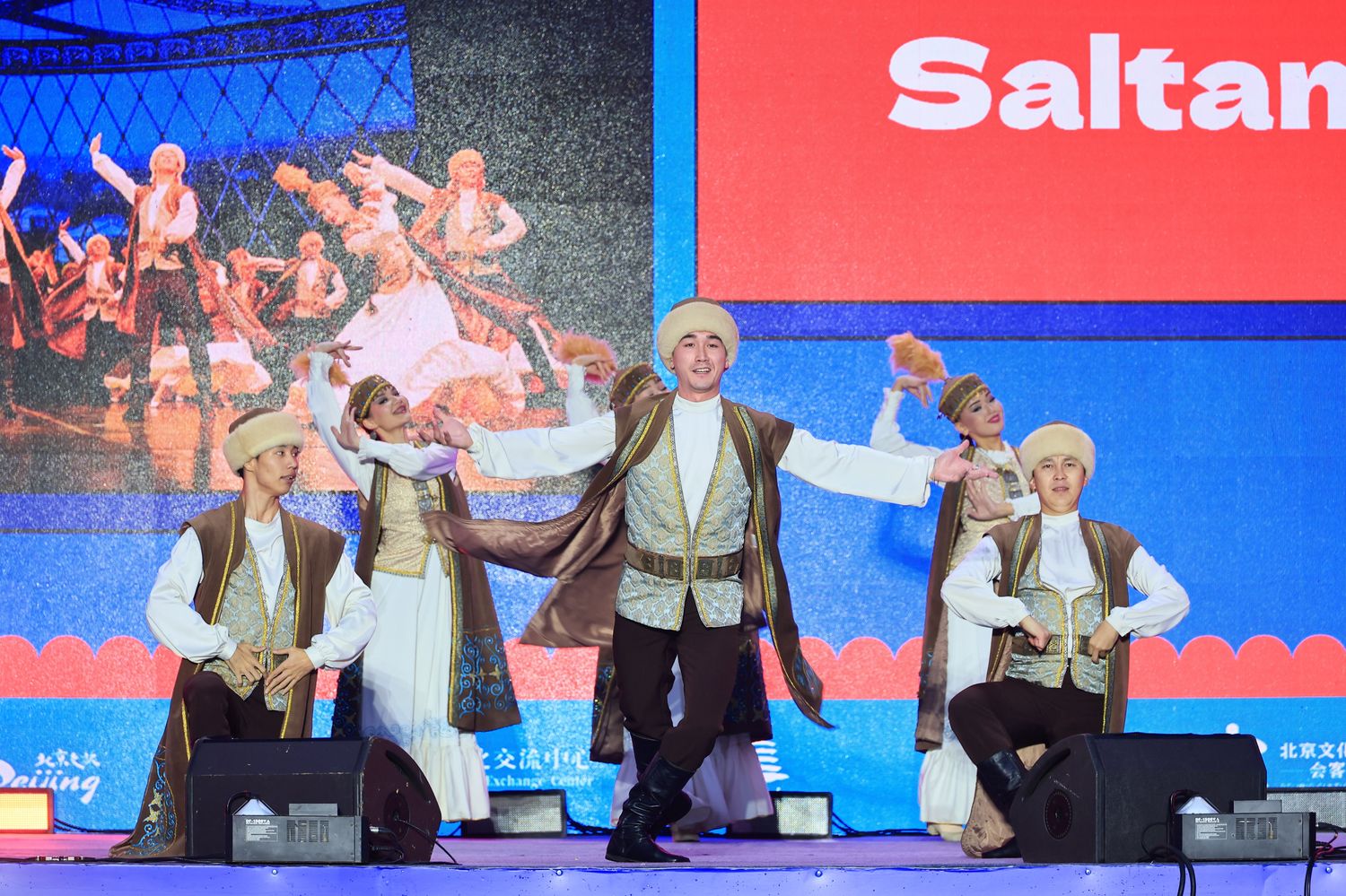 Kazakhstan’s Saltanat dance ensemble performs at the opening ceremony of the arts festival