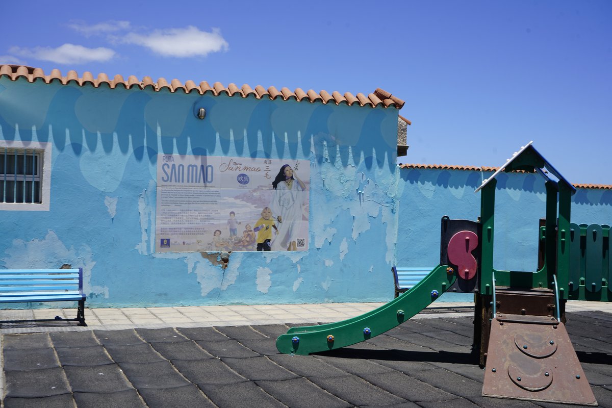 mural painting, sanmao, Chinese writer, san mao in gran canaria