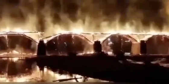 Burned down bridge in Fujian