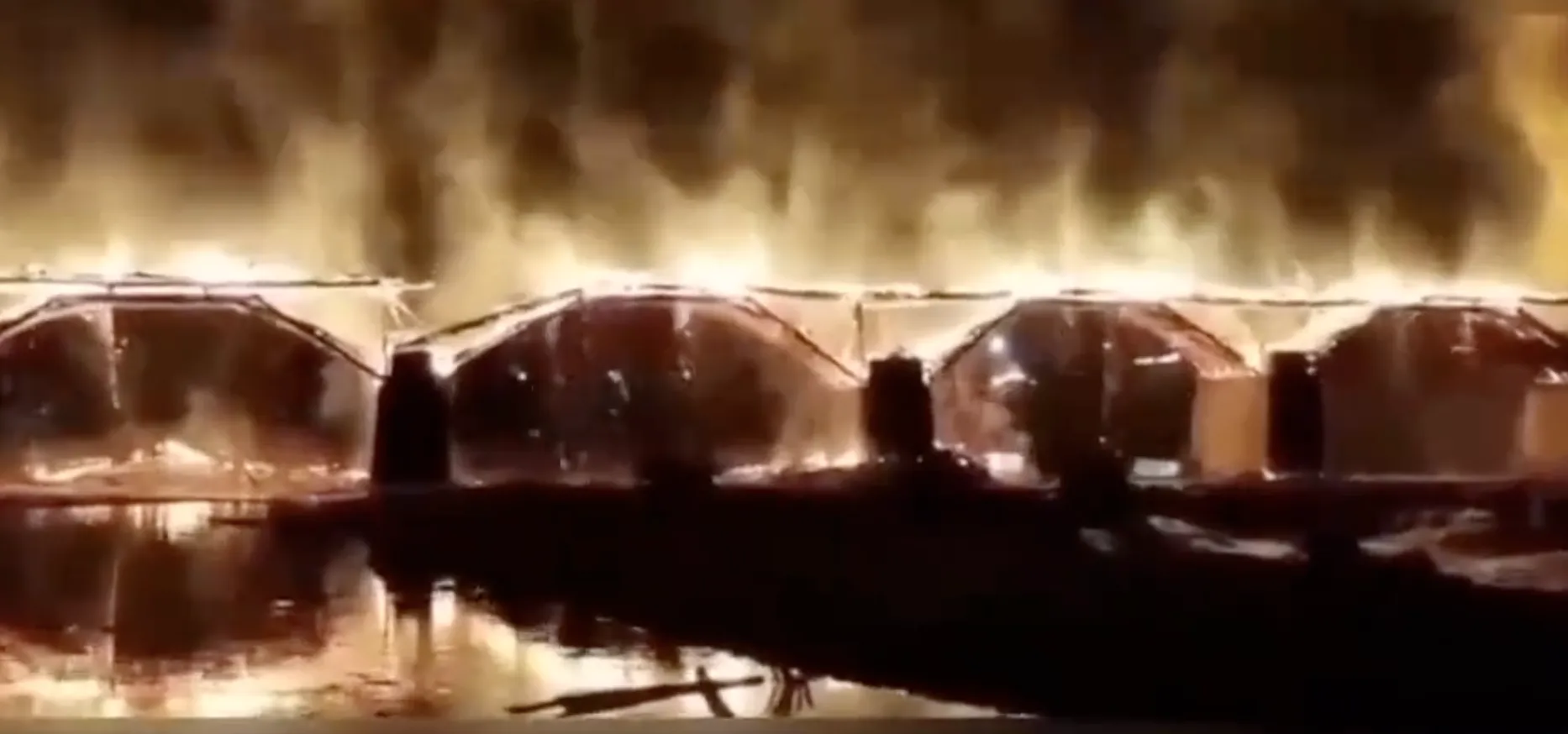 Burned down bridge in Fujian
