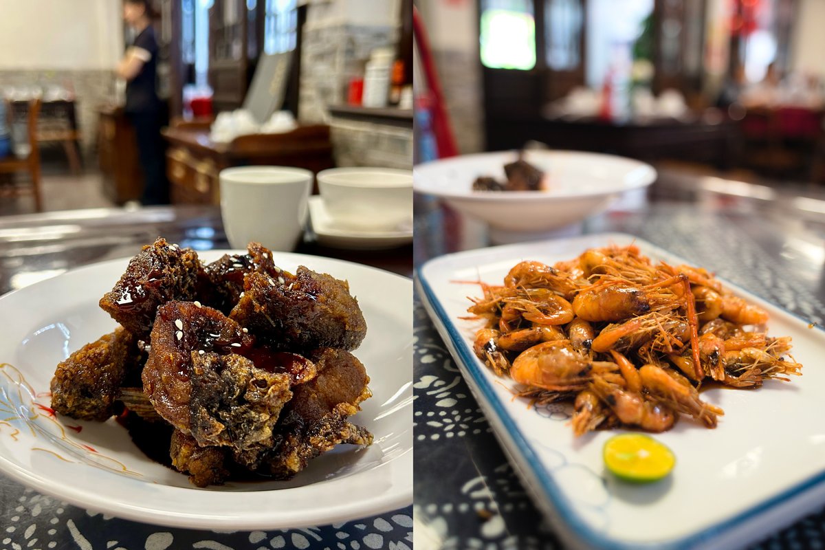 Smoked fish, flash-fried shrimp, Shanghainese food