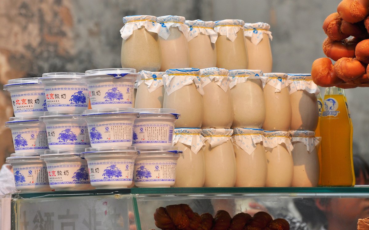 Iconic Beijing-style yogurt often seeing the city's hutongs and convenience stores
