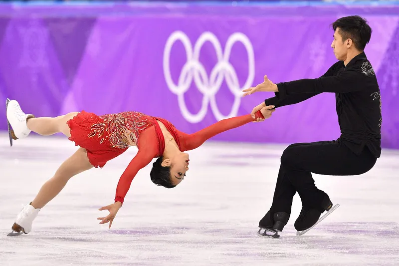 China’s Sui Wenjing and Han Cong competing  at the Pyeongchang 2018 Winter Olympic Games