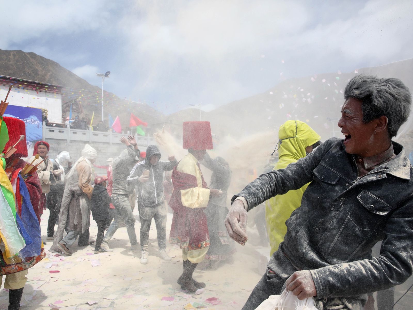 Tibetans in Qinghai celebrating