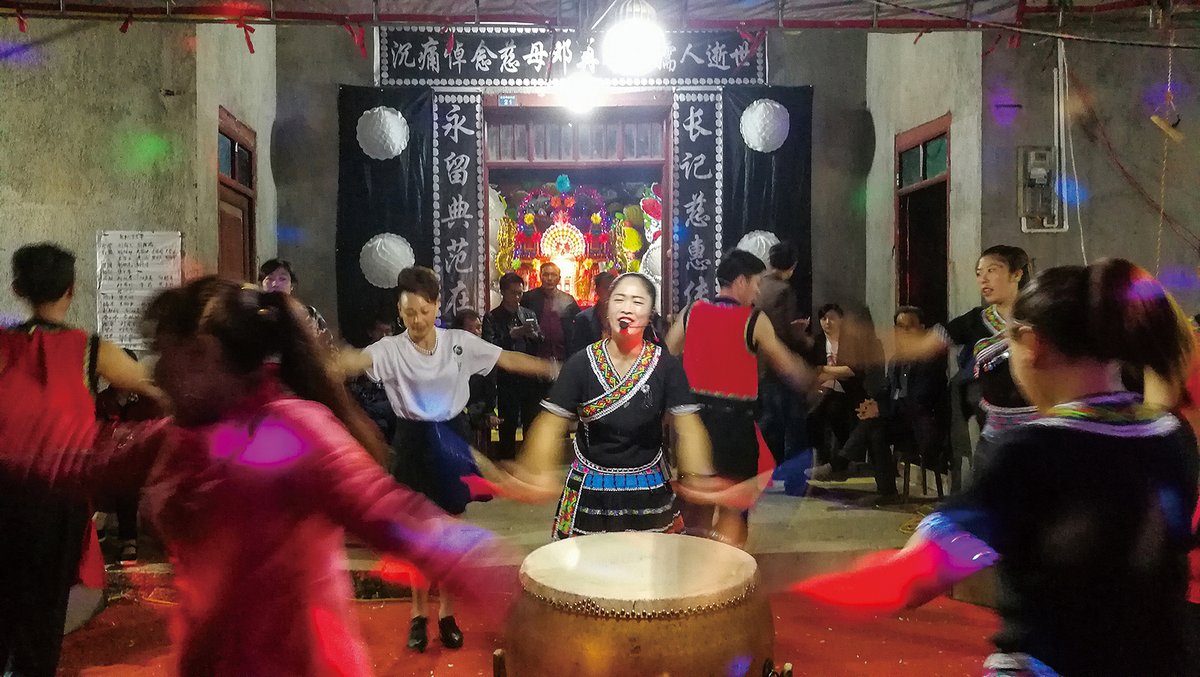 Sayerhe was traditionally danced by men, but the ritual later evolved to include female dancers and drummers