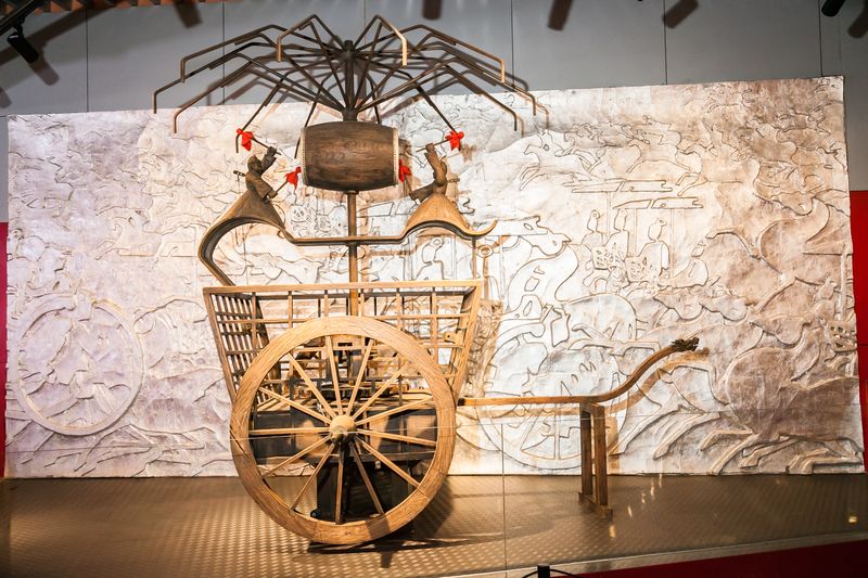 Ancient drum car on display in Beijing