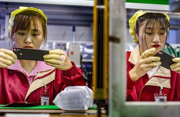 Female workers in a cellphone factory Dongguan factory