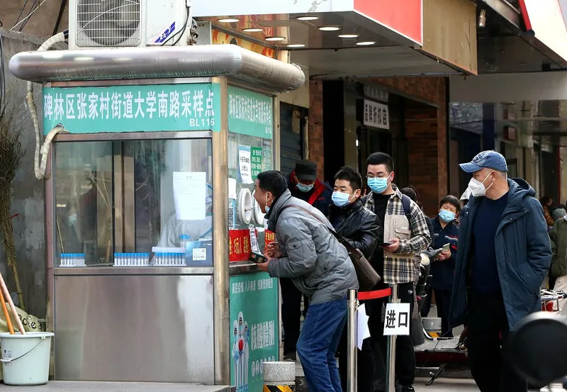 A Covid test kiosk in Xi'an, Shaanxi province