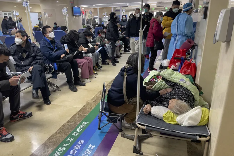 Patients waiting to be serviced at a hospital