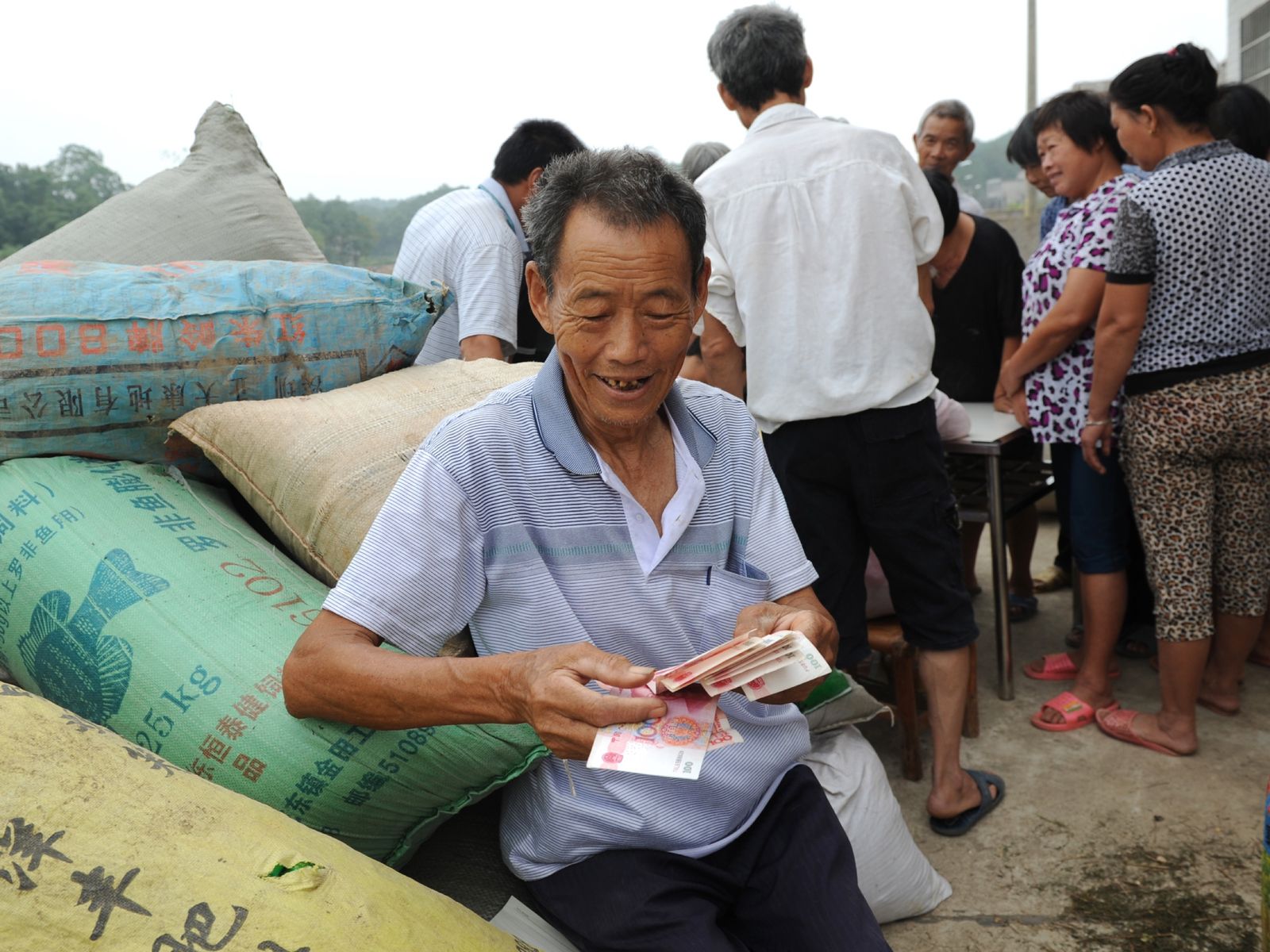 Farmer with cash