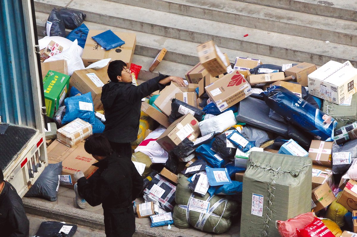 Careless or violent package-handling causes some delivery workers to use excess wrapping to protect the items