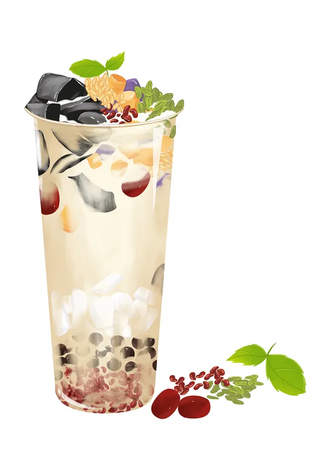A grass jelly beverage