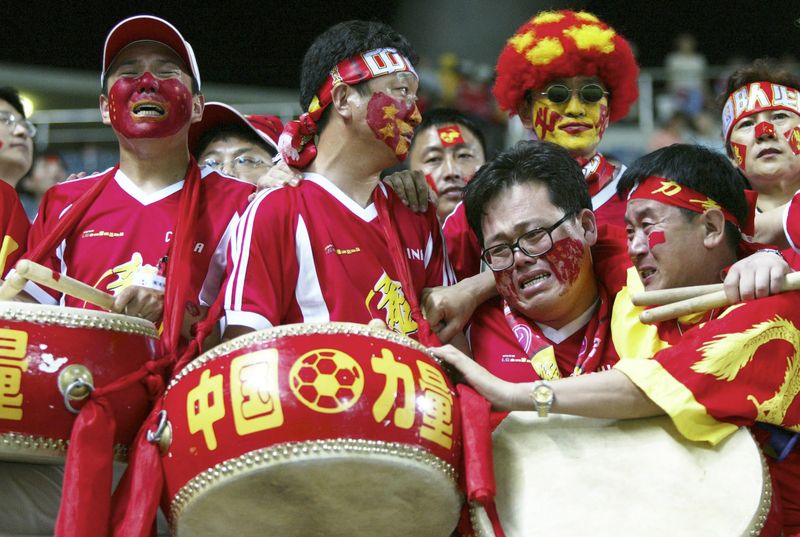 Chinese fans in the stadium in Seogwipo, South Korea, were left devastated after the team lost to Brazil